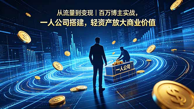 从流量到变现｜百万博主实战，一人公司搭建，轻资产放大商业价值-资源宝库