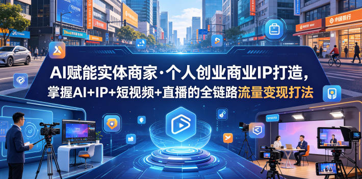 AI赋能实体商家·个人创业商业IP打造，掌握AI+IP+短视频+直播的全链路流量变现打法-资源宝库