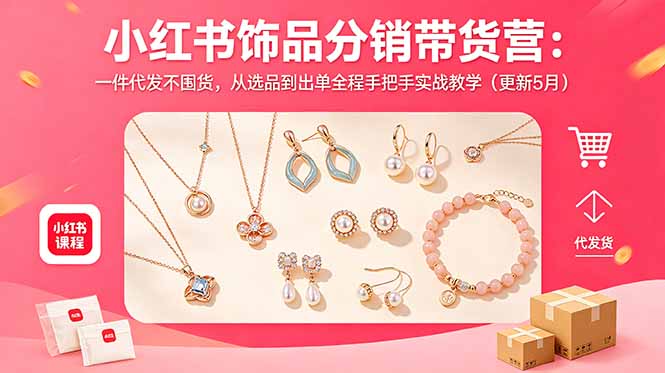 小红书饰品分销带货营：一件代发不囤货，从选品到出单全程手把手实战教学(更新5月-资源宝库