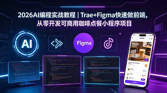 2026AI编程实战教程｜Trae+Figma快速做前端，从零开发可商用咖啡点餐小程序项目-资源宝库