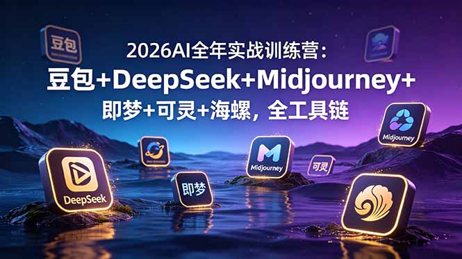 2026AI全年实战训练营：豆包+DeepSeek+Midjourney+即梦+可灵+海螺，全工具链-资源宝库