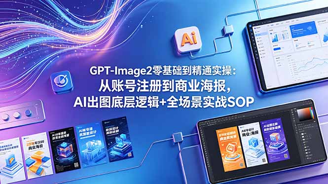 GPT-Image2零基础到精通实操：从账号注册到商业海报，AI出图底层逻辑+全场景实战SOP-资源宝库