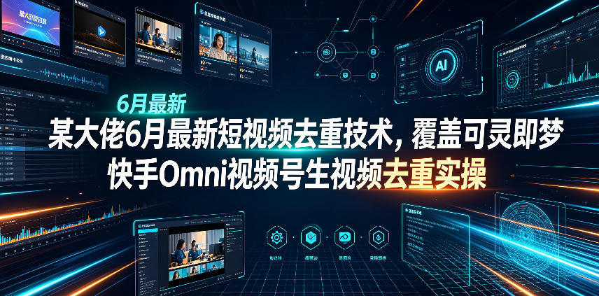 某大佬6月最新短视频去重技术，覆盖可灵即梦快手Omni视频号生视频去重实操-资源宝库