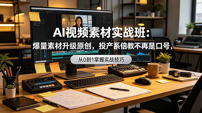 AI视频素材实战班：爆量素材升级原创，投产翻倍不再是口号，0-1系统教学实战落地-资源宝库