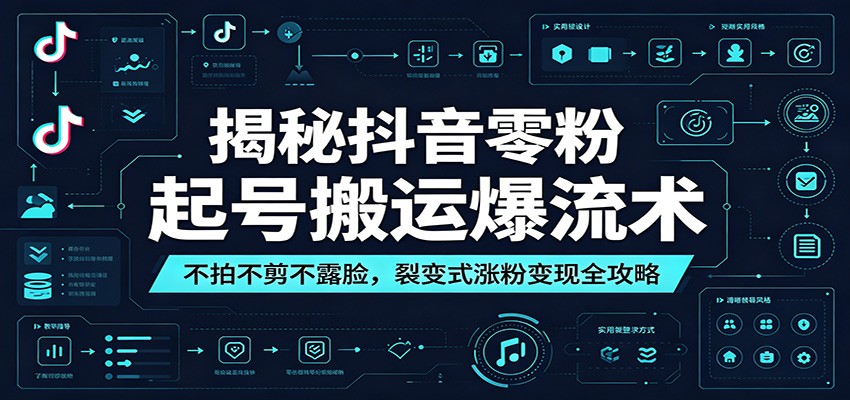 揭秘抖音零粉起号搬运爆流术：不拍不剪不露脸，裂变式涨粉变现全攻略-资源宝库