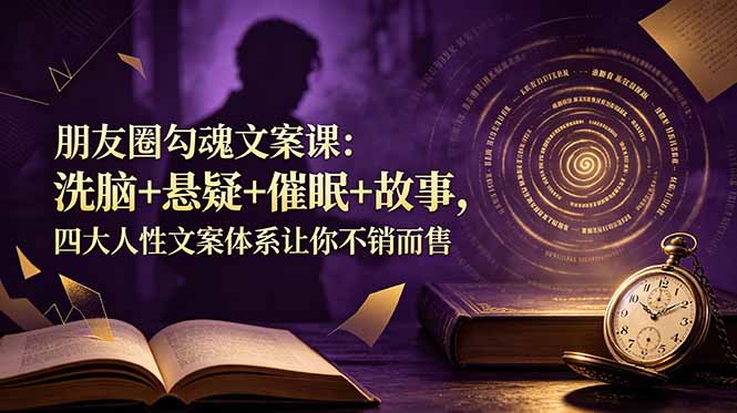 朋友圈勾魂文案课：洗脑+悬疑+催眠+故事，四大人性文案体系让你不销而售-资源宝库