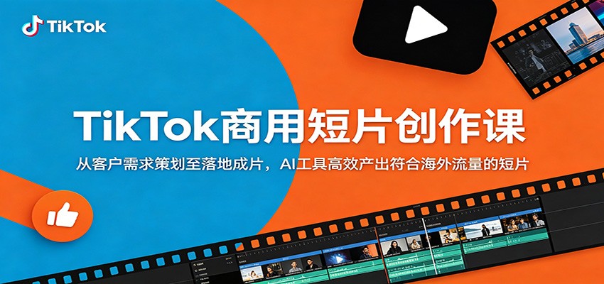 TikTok商用短片创作课：从客户需求策划至落地成片，AI工具高效产出符合海外流量的短片-资源宝库