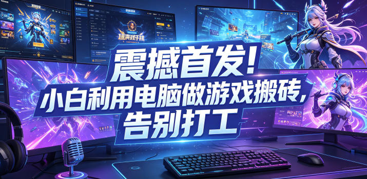 震撼首发！小白利用电脑做游戏搬砖，告别打工【揭秘】-资源宝库