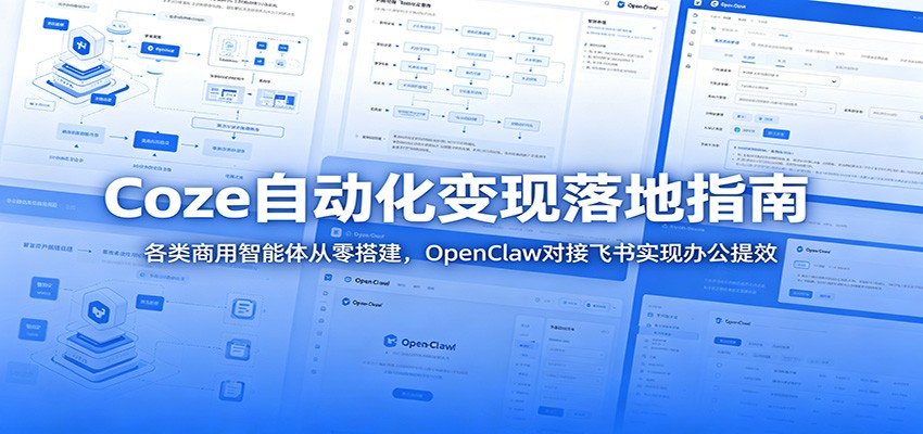 Coze自动化变现落地指南：各类商用智能体从零搭建，OpenClaw对接飞书实现办公提效-资源宝库