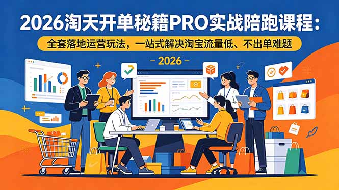 2026淘天开单秘籍PRO实战陪跑课程：全套落地运营玩法，一站式解决淘宝流量低、不出单难题-资源宝库