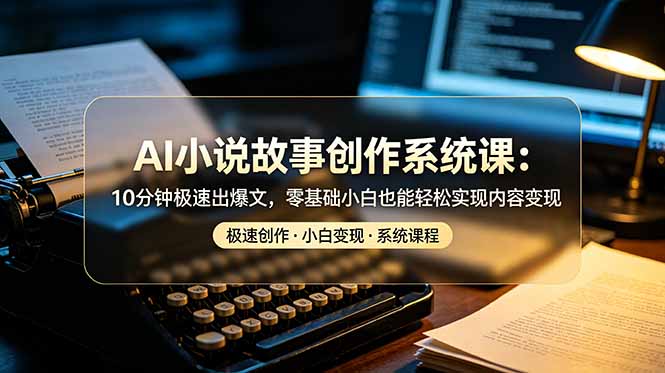 AI小说故事创作系统课：10分钟极速出爆文，零基础小白也能轻松实现内容变现-资源宝库