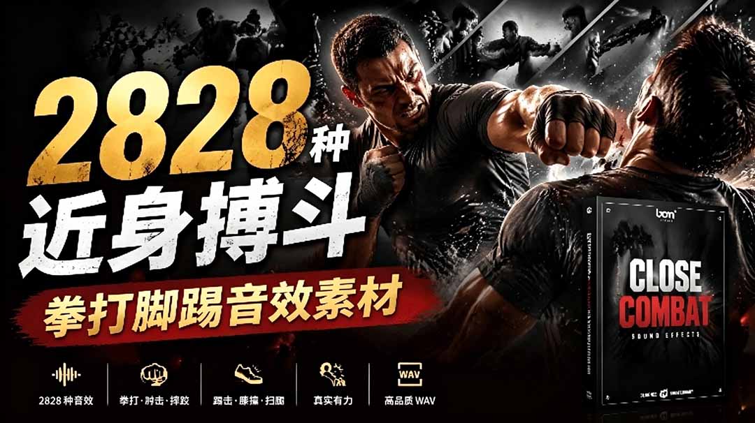 宝藏级别音效！2828种近身搏斗拳打脚踢音效素材，全部中文分类，免解压使用  Close Combat-资源宝库