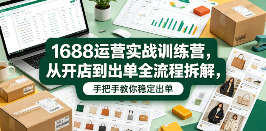 1688运营实战训练营，从开店到出单全流程拆解，手把手教你稳定出单(更新0620)-资源宝库