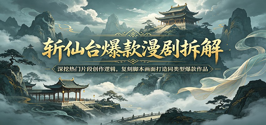 斩仙台爆款漫剧拆解：深挖热门片段创作逻辑，复刻脚本画面打造同类型爆款作品-资源宝库