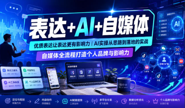 表达+AI+自媒体，优质表达让表达更有影响力|AI实操从思路到落地的实战|自媒体全流程打造个人品牌与影响力-资源宝库