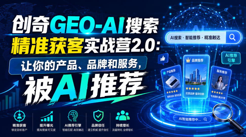 创奇GEO-AI搜索精准获客实战营2.0：让你的产品、品牌和服务，被AI推荐-资源宝库