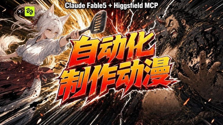 AI自动化动漫制作！Claude Fable 5接入Higgsfield MCP，直接生成完整创意内容-资源宝库