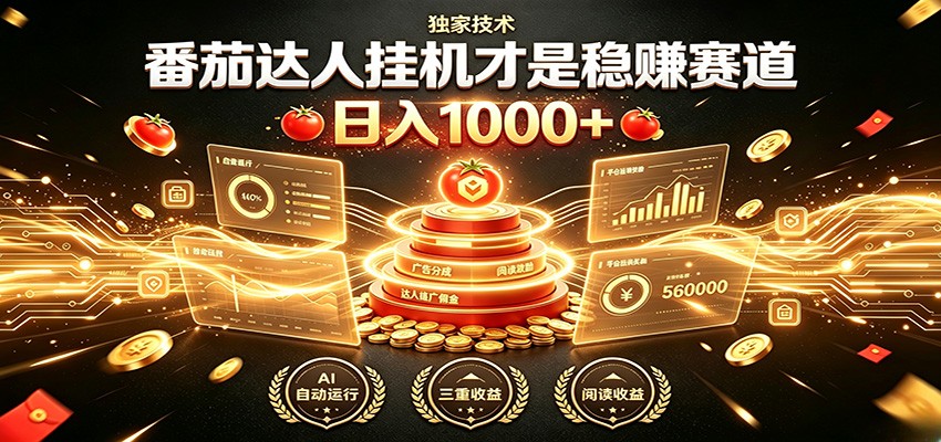 别再瞎找副业！番茄达人挂机才是稳赚赛道 日入1000+-资源宝库