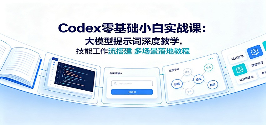 Codex零基础小白实战课：大模型提示词深度教学，技能工作流搭建多场景落地教程-资源宝库