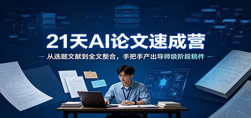 21天AI论文速成营：从选题文献到全文整合，手把手产出导师级阶段稿件-资源宝库
