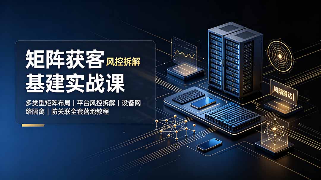 矩阵获客基建实战课：多类型矩阵布局｜平台风控拆解｜设备网络隔离｜防关联全套落地教程-资源宝库