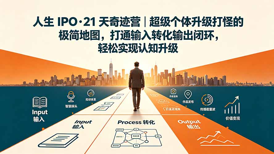 人生 IPO-21 天奇迹营｜超级个体升级打怪的极简地图，打通输入转化输出闭环，轻松实现认知升级-资源宝库