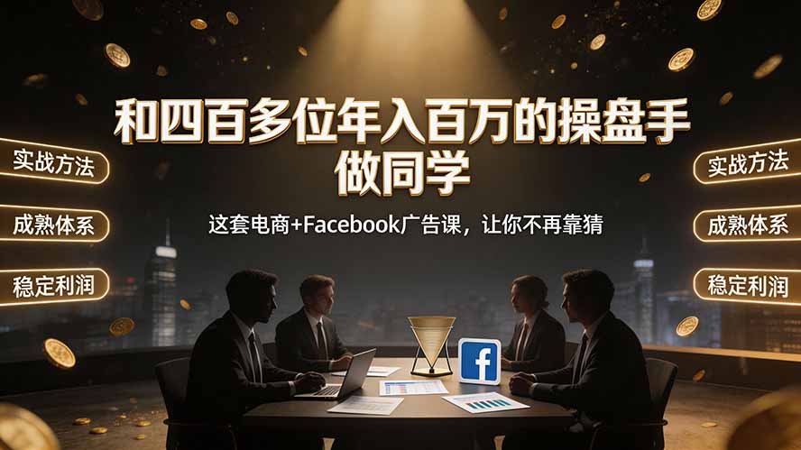 和四百多位年入百万的操盘手做同学——这套电商+Facebook广告课，让你不再靠猜【原创双语字幕】-资源宝库