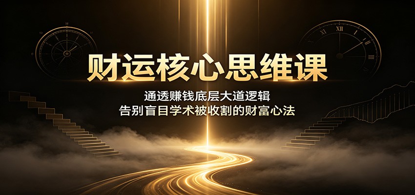 财运核心思维课：通透赚钱底层大道逻辑，告别盲目学术被收割的财富心法-资源宝库