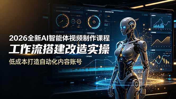 2026全新AI Codex智能体视频制作课程，工作流搭建改造实操，低成本打造自动化内容账号-资源宝库