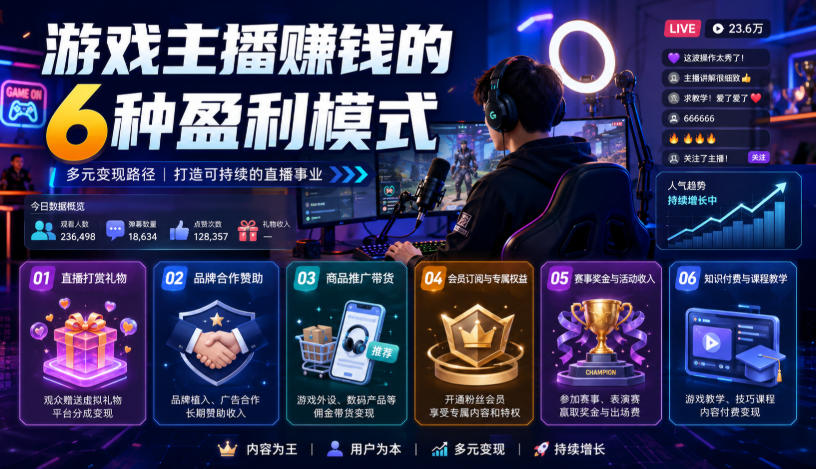 付费文章：游戏主播賺钱的6种盈利模式-资源宝库