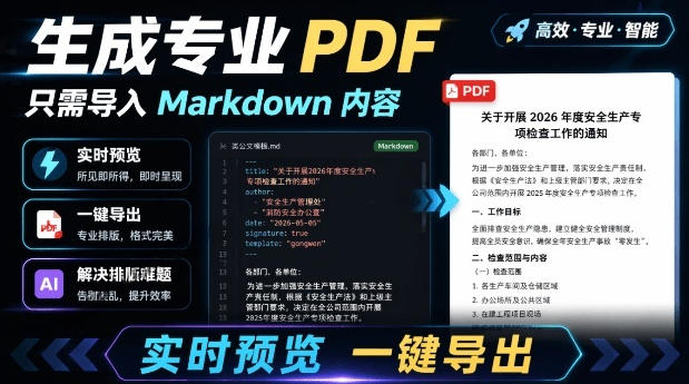 只需导入Markdown内容，实时预览一键导出专业PDF！轻松解决AI生成内容排版问题Presto-资源宝库