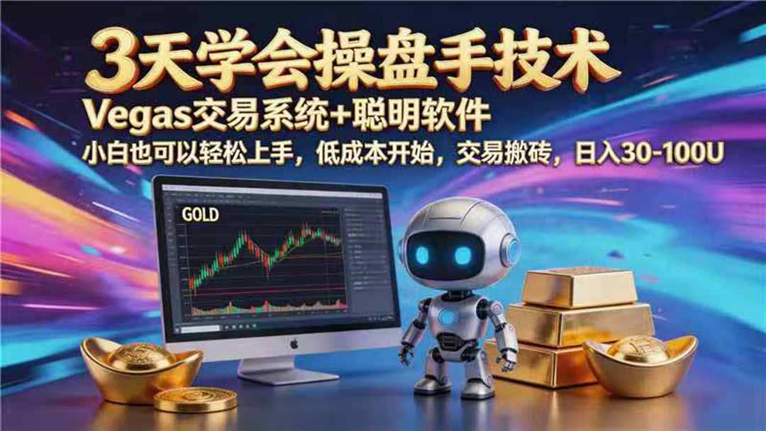 【3天学会手工单交易】Vegas交易技术+聪明软件，日赚50-1000U， 长期稳定，小白轻松上手-资源宝库