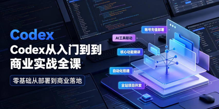 Codex从入门到商业实战全课｜账号充值部署、AI工具联动、核心功能精讲、自动化搭建、全站项目开发零基础教程-资源宝库