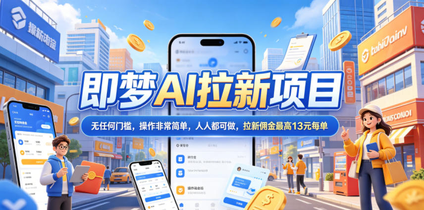 2026年即梦AI拉新项目最新玩法，无任何门槛，操作非常简单，人人都可做，拉新佣金最高13米每单(更新08月07日)-资源宝库