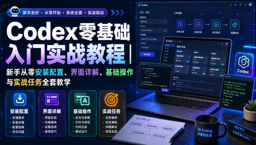 Codex零基础入门实战教程｜新手从零安装配置、界面详解、基础操作与实战任务全套教学-资源宝库