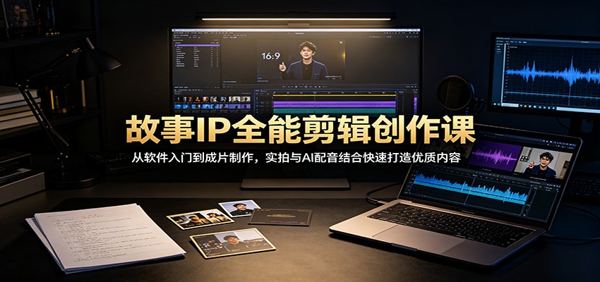 故事IP全能剪辑创作课：从软件入门到成片制作，实拍与AI配音结合快速打造优质内容-资源宝库