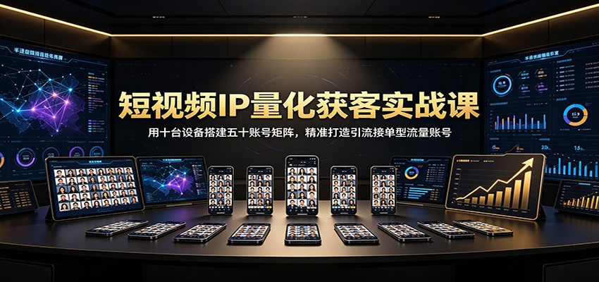 短视频IP量化获客实战课：用十台设备搭建五十账号矩阵，精准打造引流接单型流量账号-资源宝库