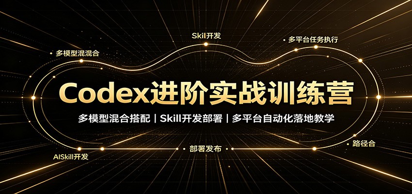 Codex进阶实战训练营：多模型混合搭配，Skill开发部署，多平台自动化落地教学-资源宝库