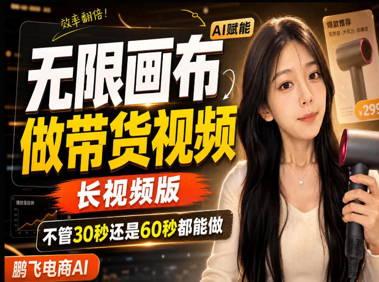 【保姆级教程】无限画布搭建长带货视频，拼接不翻车全程一致，小白跟着步骤也能上手-资源宝库