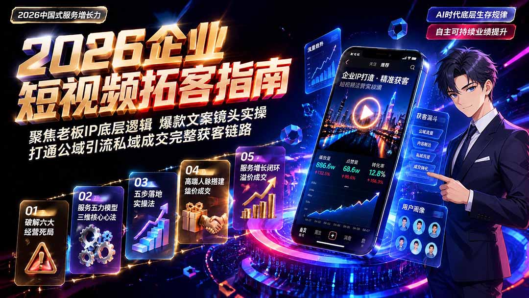 2026AI时代服务增长力实战课-无水印｜五力模型三维心法教学，破解门店客源流失低价内卷实现长效业绩增长-资源宝库