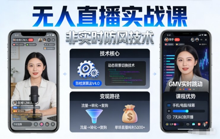 宝子哥无人直播实战课，非实时防风技术，聚焦抖音快手等平台直播带货，轻松开启直播变现之路(更新2026年08月31日)-资源宝库