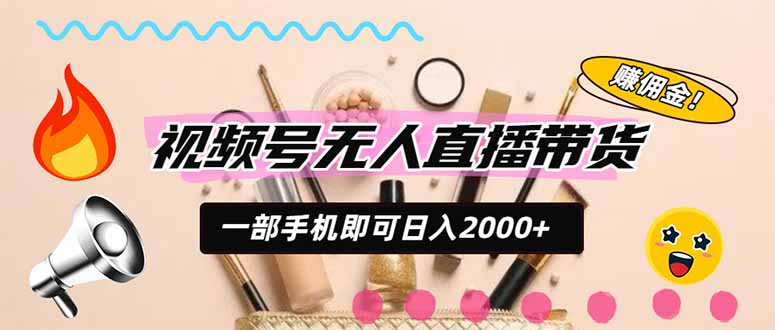 视频号带货，一天2000+，一部手机即可开展的完美副业，无需投资-资源宝库