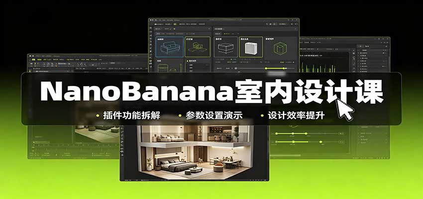 NanoBanana室内设计课：无限画布配置，插件实操，生图改图视频制作-资源宝库