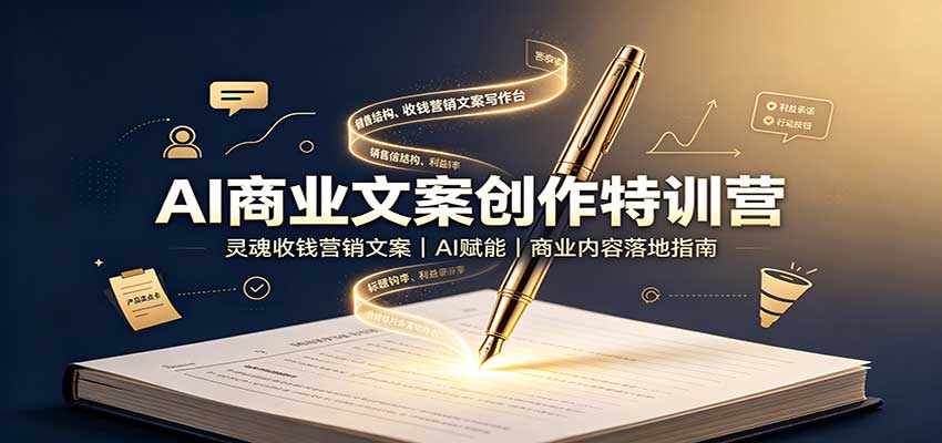 AI商业文案创作特训营：灵魂收钱营销文案，AI赋能，商业内容落地指南-资源宝库