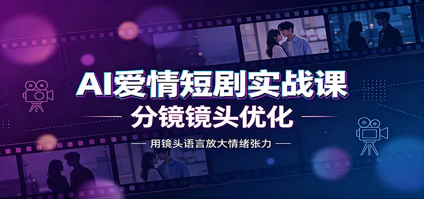 AI爱情短剧实战课：故事剧本创作，分镜镜头优化，智能体提示词-资源宝库