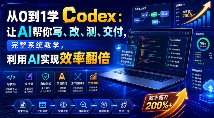 从0到1学Codex：让AI帮你写、改、测、交付，完整系统教学，利用AI实现效率翻倍(更新0918)-资源宝库