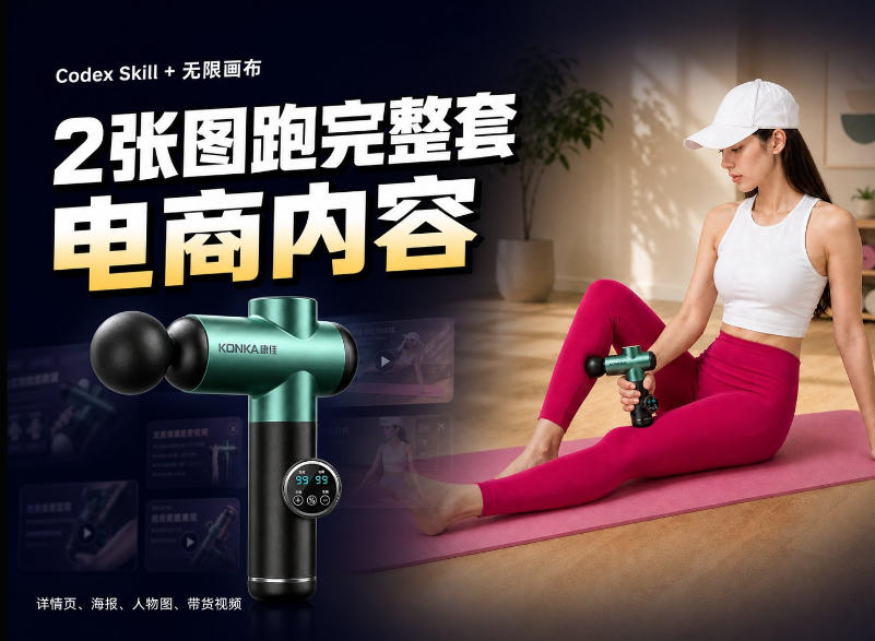 Codex+Skill+无限画布：两张图跑出一整套电商内容-资源宝库