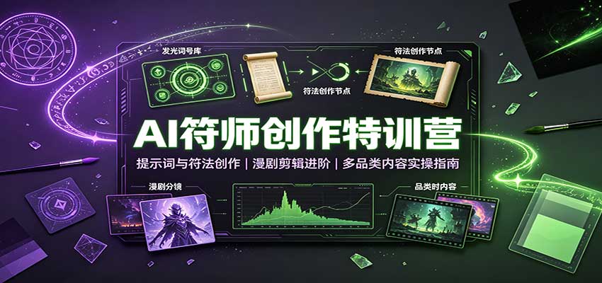 AI符师创作特训营：提示词与符法创作，漫剧剪辑进阶，多品类内容实操指南-资源宝库