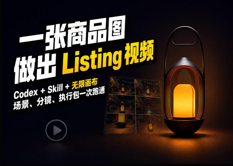 Codex+无限画布，把一张商品图变成可执行的Amazon Listing视频-资源宝库