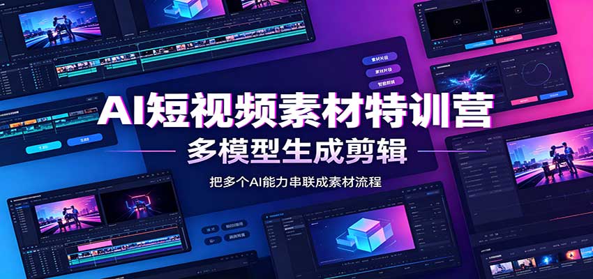 AI短视频素材特训营：Codex本地部署实操，多模型生成剪辑，爆量素材挖掘教学-资源宝库